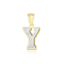 Load image into Gallery viewer, 10k Yellow Gold and White Gold 15mm 3D Alphabet Initial A Pendant
