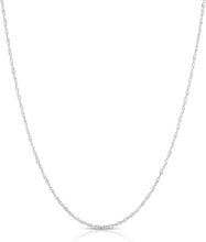 Load image into Gallery viewer, 10k Yellow Gold or White Gold 1.3mm Solid Thin Singapore Chain Necklace
