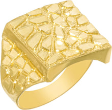 Load image into Gallery viewer, 10k Yellow Gold 17mm Solid Square Nugget Ring
