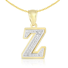 Load image into Gallery viewer, 10k Yellow Gold and White Gold 15mm 3D Alphabet Initial A Pendant
