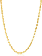 Load image into Gallery viewer, 10k Yellow Gold 5mm Solid Diamond Cut Rope Chain Necklace
