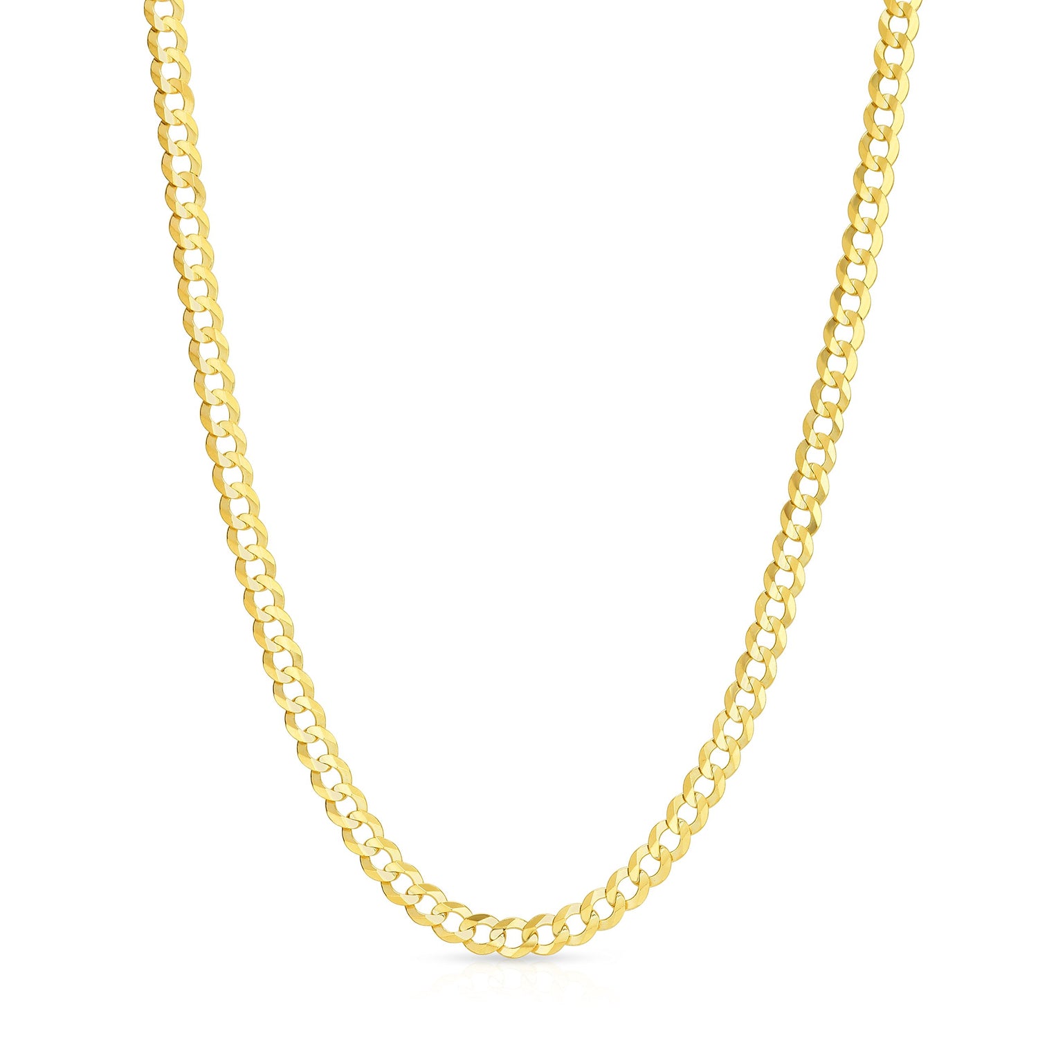 10k Yellow Gold 4mm Curb Cuban Chain Necklace