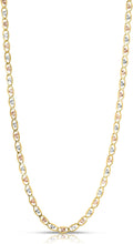 Load image into Gallery viewer, 10k Tri-Color Gold 3.5mm Valentino Heart Link Chain Necklace
