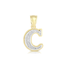 Load image into Gallery viewer, 10k Yellow Gold and White Gold 15mm 3D Alphabet Initial A Pendant
