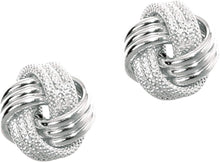 Load image into Gallery viewer, 14k Yellow Gold 7mm Polished &amp; Diamond Cut Love Knot Stud Earrings
