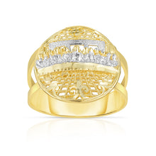 Load image into Gallery viewer, 10k Yellow Gold and White Gold Round Last Supper Double Band Ring
