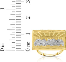 Load image into Gallery viewer, 10k Yellow Gold and White Gold Last Supper Square Ring
