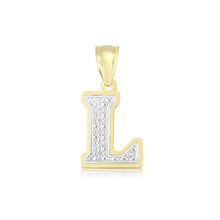 Load image into Gallery viewer, 10k Yellow Gold and White Gold 15mm 3D Alphabet Initial A Pendant
