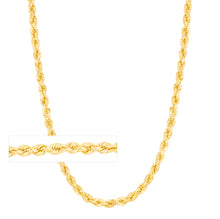 Load image into Gallery viewer, 10k Yellow Gold 4mm Hollow Rope Chain Necklace
