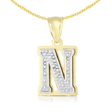 Load image into Gallery viewer, 10k Yellow Gold and White Gold 15mm 3D Alphabet Initial A Pendant
