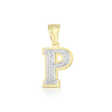 Load image into Gallery viewer, 10k Yellow Gold and White Gold 15mm 3D Alphabet Initial A Pendant
