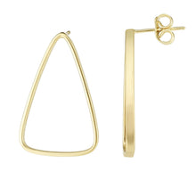 Load image into Gallery viewer, 14k Yellow Gold 28mm Large Open Triangle Earrings
