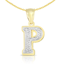 Load image into Gallery viewer, 10k Yellow Gold and White Gold 15mm 3D Alphabet Initial A Pendant
