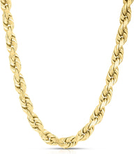 Load image into Gallery viewer, 10k Yellow Gold 10mm Solid Diamond Cut Rope Chain Necklace
