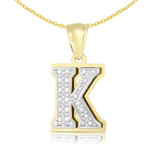 Load image into Gallery viewer, 10k Yellow Gold and White Gold 15mm 3D Alphabet Initial A Pendant
