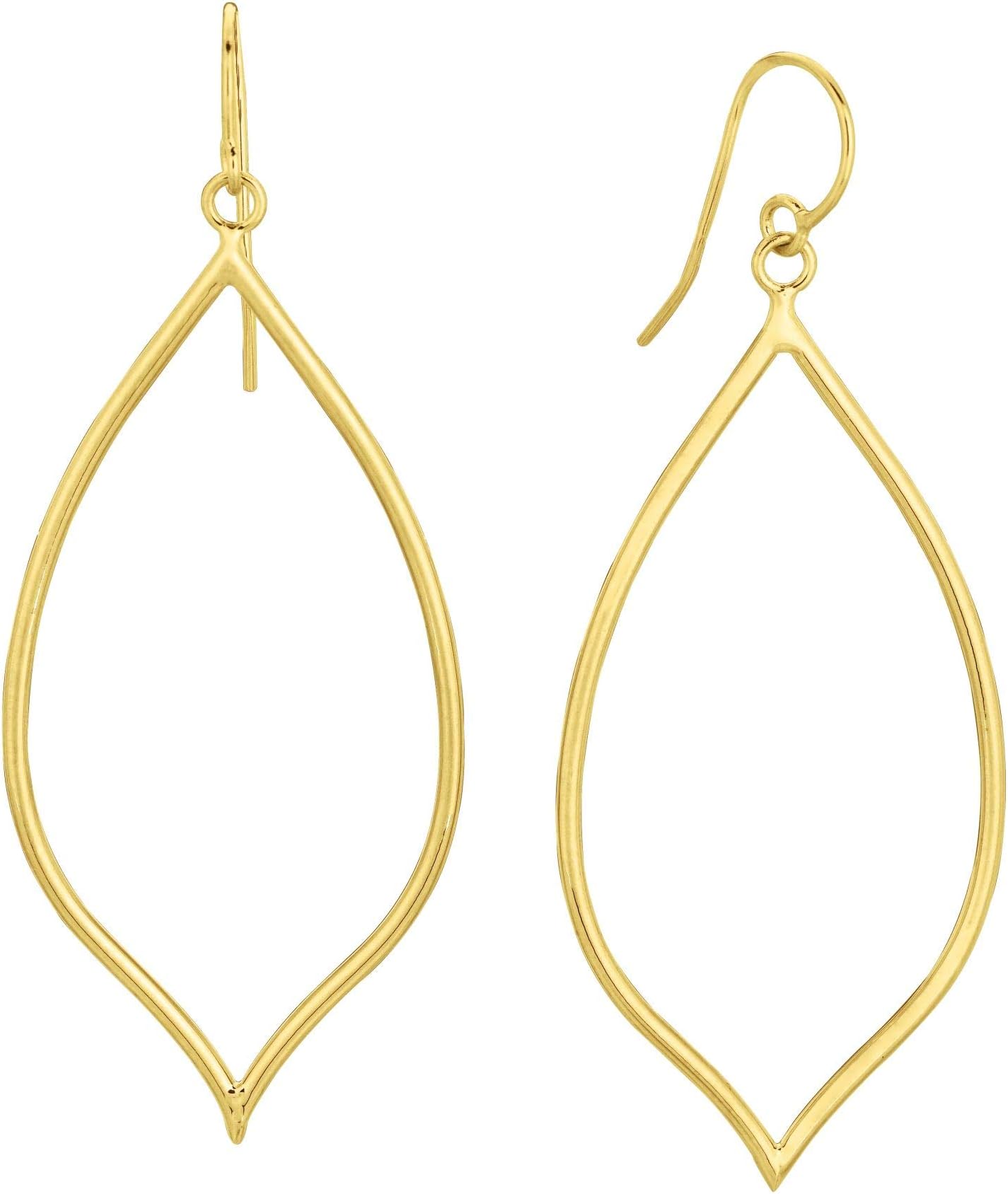 14k Yellow Gold 45mm Polished Dangle Earrings