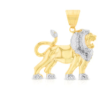 Load image into Gallery viewer, 10k Yellow Gold Two-Tone Lion Pendant
