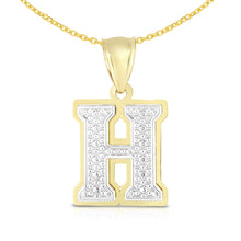 Load image into Gallery viewer, 10k Yellow Gold and White Gold 15mm 3D Alphabet Initial A Pendant
