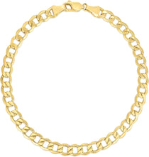 Load image into Gallery viewer, 10k Yellow Gold 6.5mm Hollow Cuban Curb Link Bracelet or Anklet
