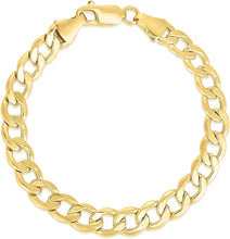 Load image into Gallery viewer, 10k Yellow Gold 8mm Hollow Cuban Curb Link Bracelet or Anklet
