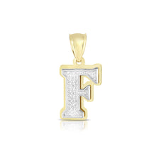 Load image into Gallery viewer, 10k Yellow Gold and White Gold 15mm 3D Alphabet Initial A Pendant
