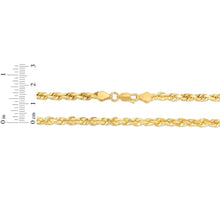 Load image into Gallery viewer, 10k Yellow Gold 5mm Solid Diamond Cut Rope Chain Necklace
