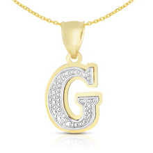 Load image into Gallery viewer, 10k Yellow Gold and White Gold 15mm 3D Alphabet Initial A Pendant
