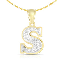 Load image into Gallery viewer, 10k Yellow Gold and White Gold 15mm 3D Alphabet Initial A Pendant
