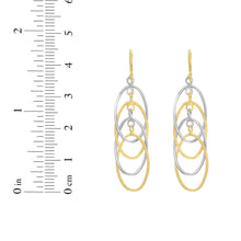 Load image into Gallery viewer, 14k Yellow Gold and White Gold 45mm Polished Interlocking Oval Dangle Earrings
