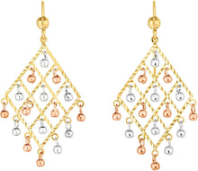 Load image into Gallery viewer, 14k Yellow Gold 30mm Polished Interlocking Drop Hoops Earrings
