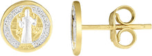 Load image into Gallery viewer, 14k Yellow Gold 8mm Guadalupe Religious Stud Earrings
