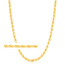 Load image into Gallery viewer, 10k Yellow Gold 4mm Diamond Cut Lite Rope Chain Necklace
