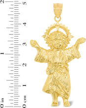 Load image into Gallery viewer, 10k Yellow Gold Baby Jesus Divino Niño Charm Religious Pendant
