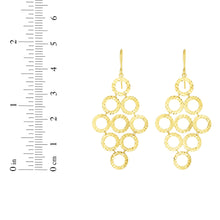 Load image into Gallery viewer, 14k Yellow Gold 48mm Diamond Cut Circles Chandelier Earrings
