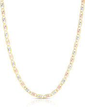 Load image into Gallery viewer, 10k Tri-Color Gold 2mm Valentino Link Chain Necklace
