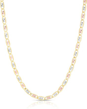 Load image into Gallery viewer, 10k Tri-Color Gold 4.2mm Valentino Link Chain Necklace
