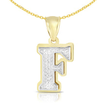 Load image into Gallery viewer, 10k Yellow Gold and White Gold 15mm 3D Alphabet Initial A Pendant
