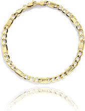 Load image into Gallery viewer, 10k Yellow Gold 5mm Lite Figaro Bar Chain Bracelet or Anklet
