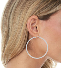 Load image into Gallery viewer, 10k White Gold 15mm x 2.5mm High Polish Round Tube Hoop Earrings
