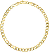 Load image into Gallery viewer, 10k Yellow Gold 4mm Hollow Cuban Curb Link Bracelet or Anklet
