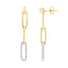 Load image into Gallery viewer, 14k Yellow Gold 43mm 0.29ct Diamond Paperclip Earrings
