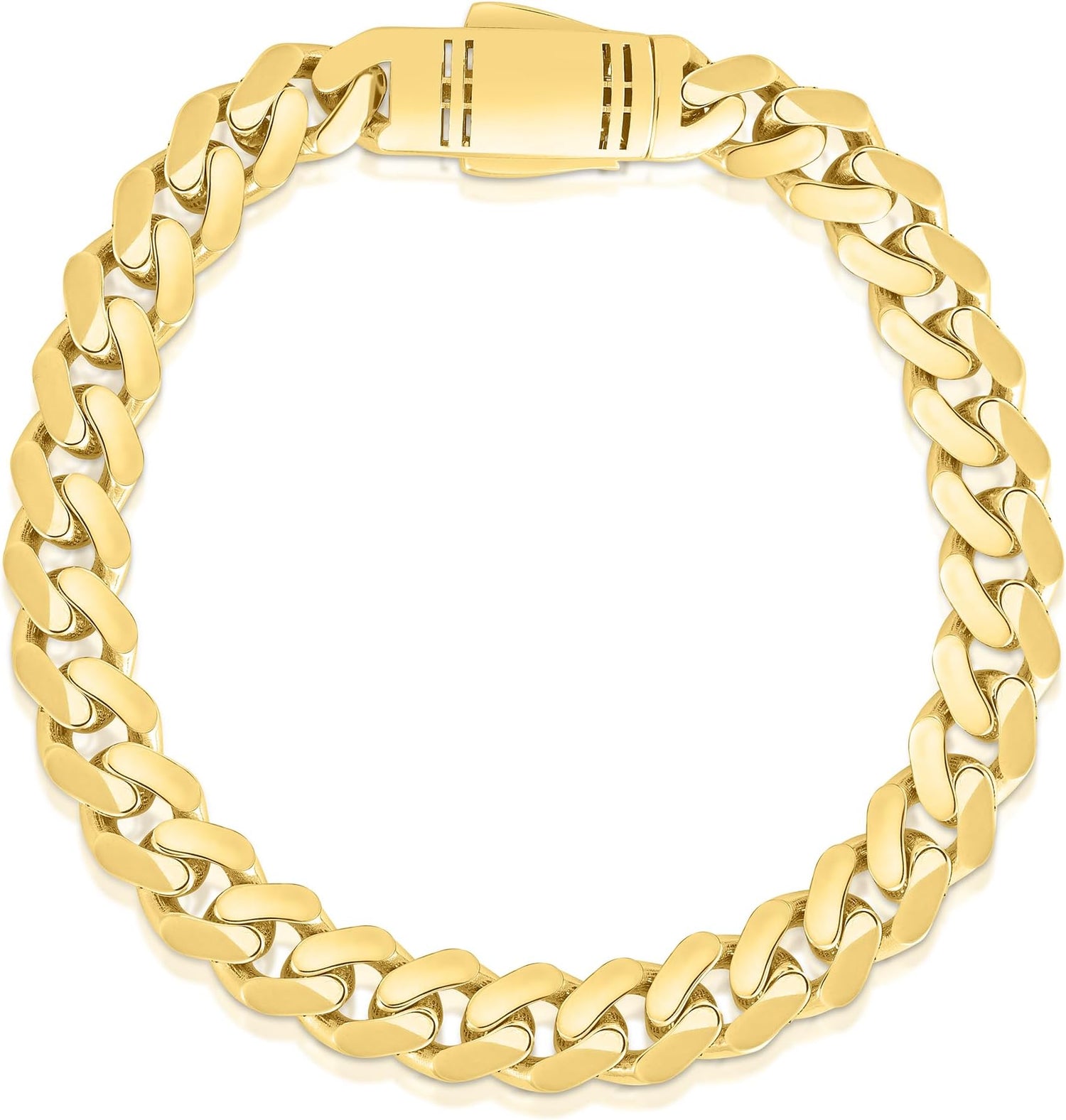 10k Yellow Gold 7mm or 9mm Lite Monaco Miami Cuban Link Chain Bracelet