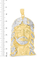 Load image into Gallery viewer, 10k Yellow Gold Face of Jesus Christ Two-Tone Religious Pendant
