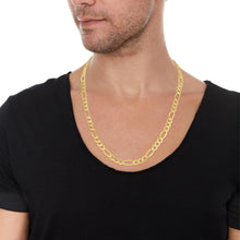 Load image into Gallery viewer, 10k Yellow Gold 7mm Lite Figaro Chain Link Necklace
