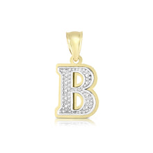 Load image into Gallery viewer, 10k Yellow Gold and White Gold 15mm 3D Alphabet Initial A Pendant
