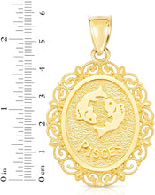 Load image into Gallery viewer, 10k Yellow Gold Round Horoscope Zodiac Sign Pendant with Optional Cable Chain Necklace
