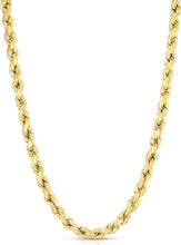 Load image into Gallery viewer, 10k Yellow Gold 8mm Diamond Cut Hollow Rope Chain Necklace
