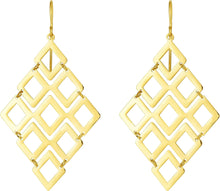 Load image into Gallery viewer, 14k Yellow Gold 46mm Polished Kite Shape Chandelier Earrings
