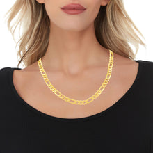 Load image into Gallery viewer, 10k Yellow Gold 8mm Solid Clasic Figaro Necklace
