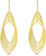 Load image into Gallery viewer, 14k Yellow Gold 50mm Multi-Layered Dangle Earrings
